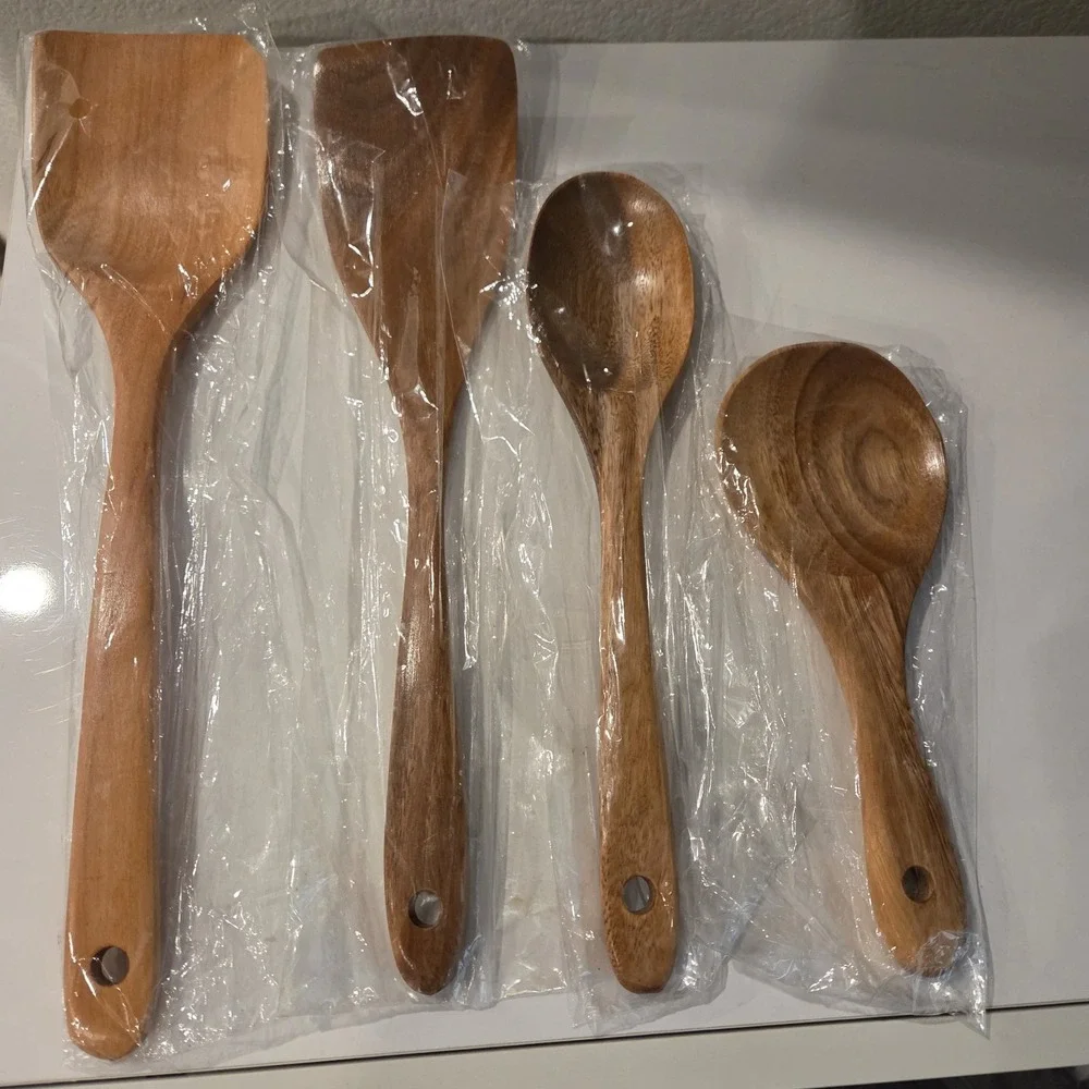 Wooden Spoon And Spatula Set Of 4 Brand New